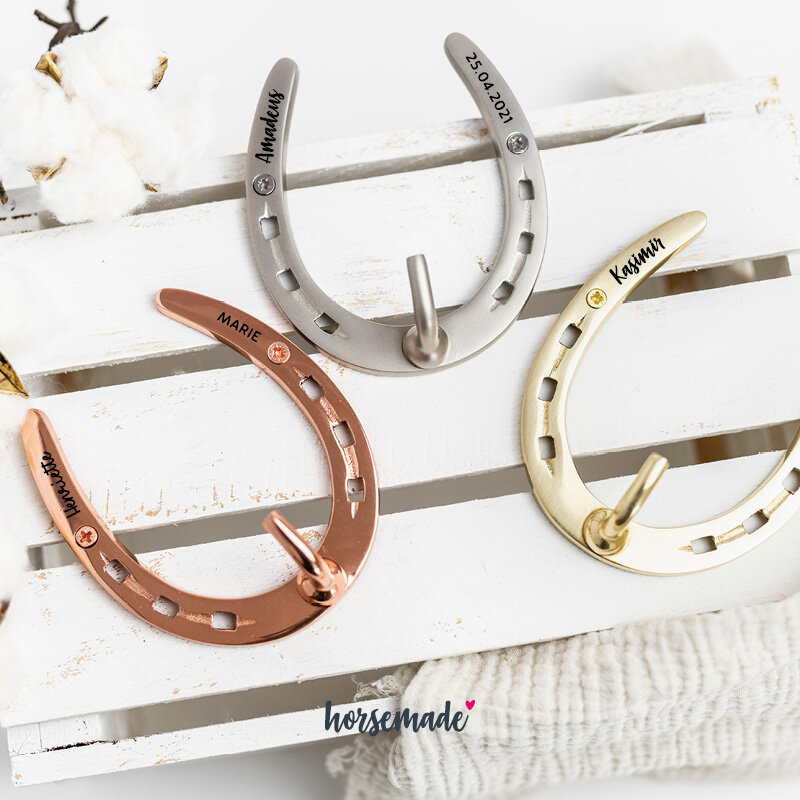 Bridle Rack HORSESHOE | personalized | silver, gold, copper