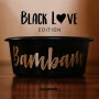 Futterschüssel BLACK LOVE | 2 L, 5 L | personalisiert | mit Deckel | Müslischale, Futterschüssel, mit Name