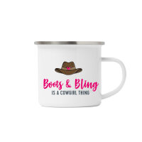 Enamel mug BOOTS & BLING IS A COWGIRL THING